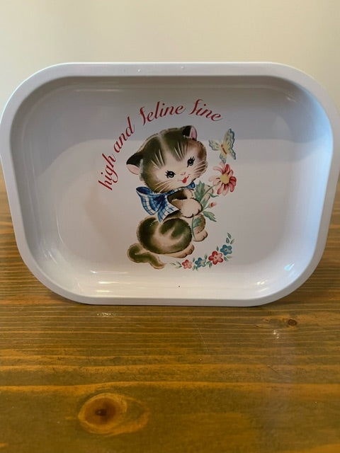 Vintage cat rolling tray